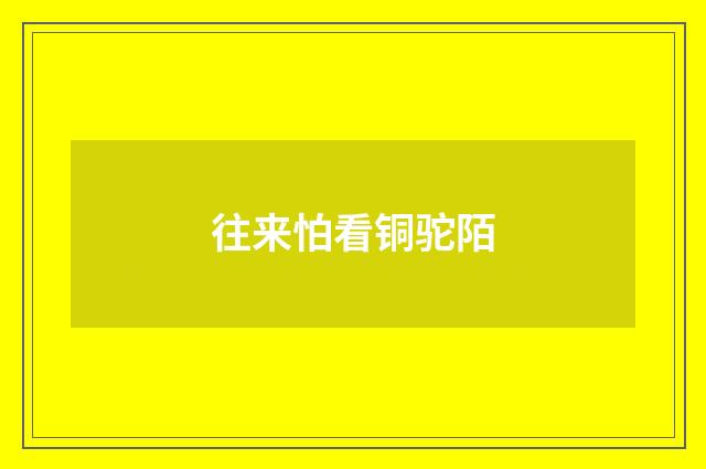 往来怕看铜驼陌