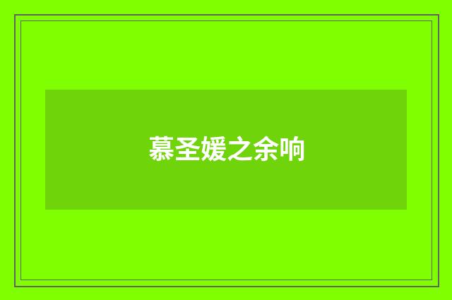 慕圣媛之余响