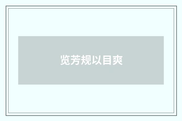 览芳规以目爽