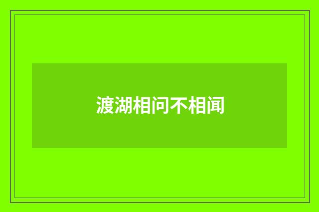 渡湖相问不相闻