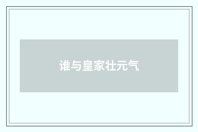 谁与皇家壮元气