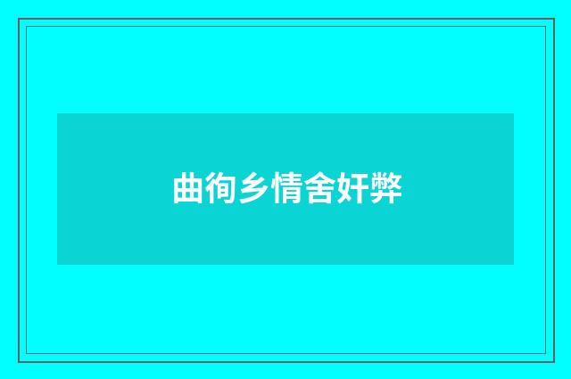 曲徇乡情舍奸弊