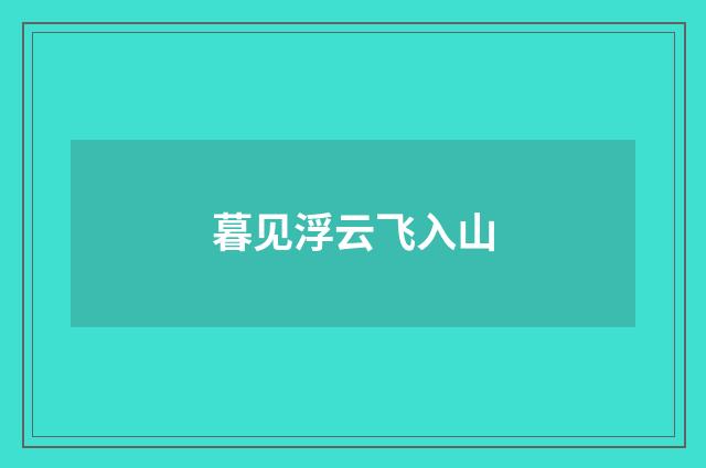 暮见浮云飞入山