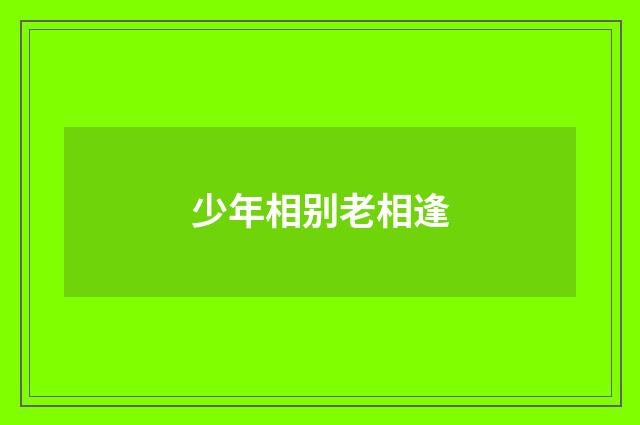 少年相别老相逢