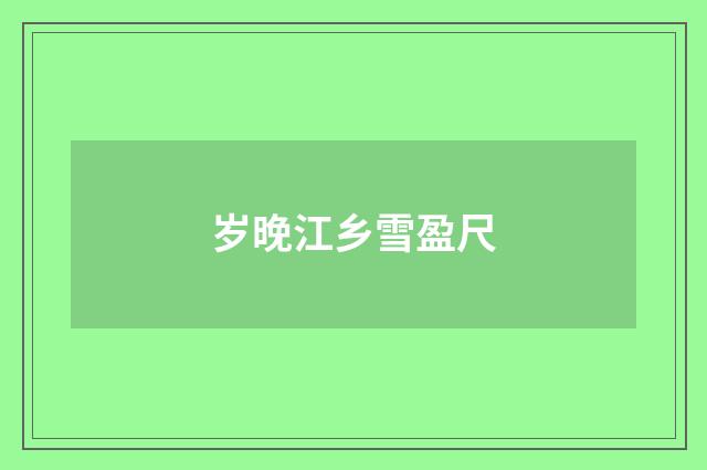 岁晚江乡雪盈尺