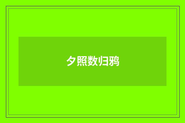 夕照数归鸦