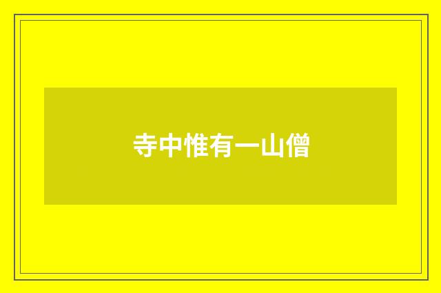 寺中惟有一山僧