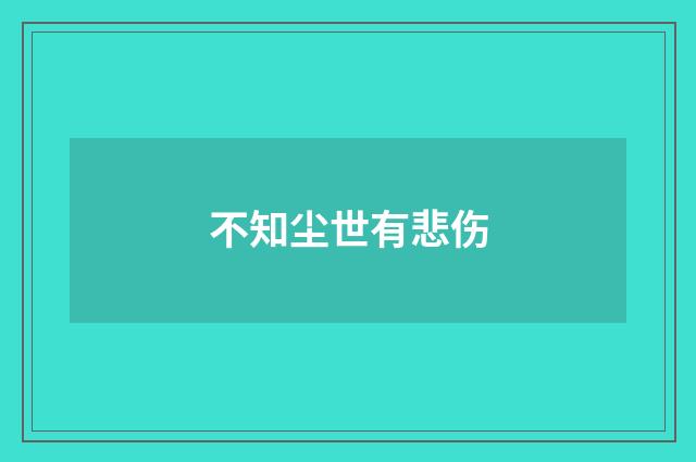 不知尘世有悲伤