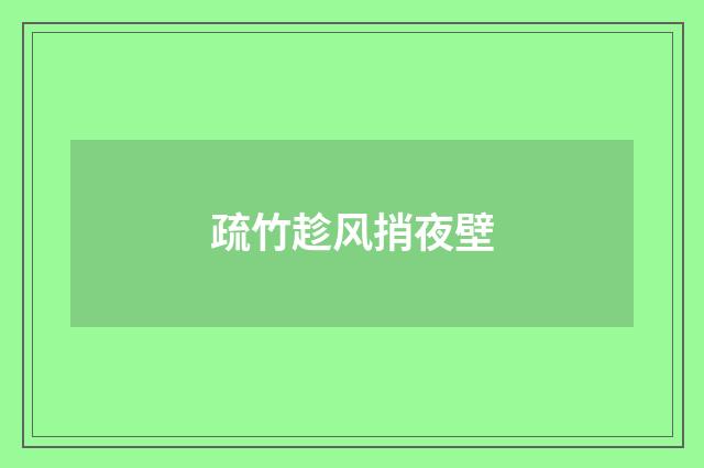 疏竹趁风捎夜壁