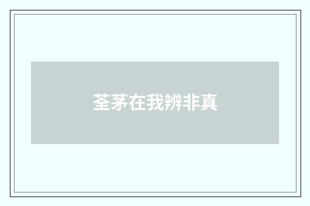 荃茅在我辨非真