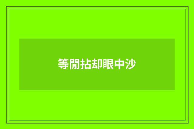 等閒拈却眼中沙