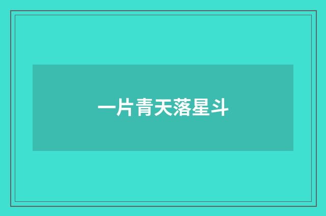 一片青天落星斗