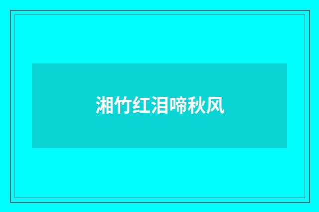 湘竹红泪啼秋风