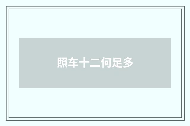 照车十二何足多