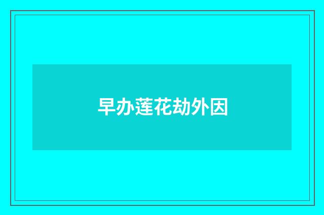 早办莲花劫外因