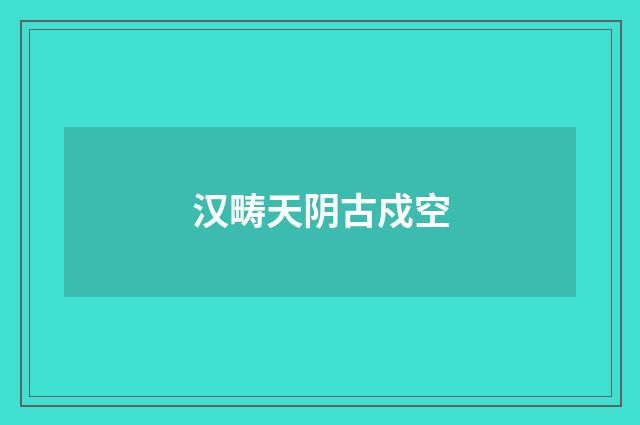 汉畴天阴古戍空
