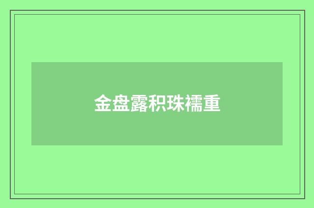 金盘露积珠襦重