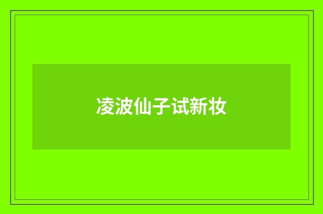 凌波仙子试新妆