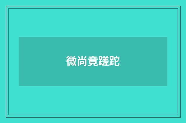 微尚竟蹉跎