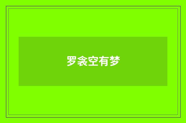 罗衾空有梦