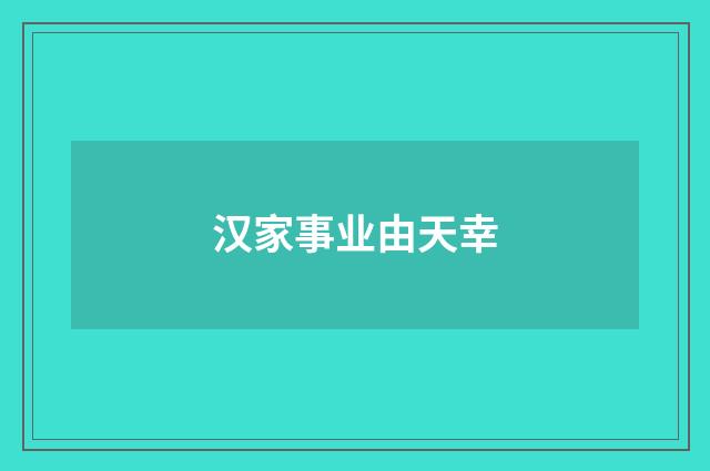 汉家事业由天幸