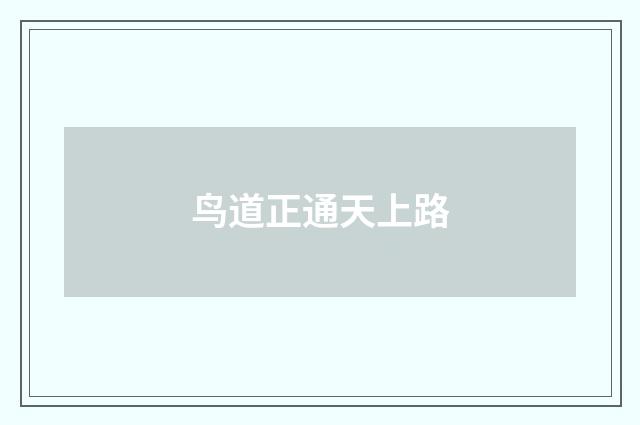 鸟道正通天上路