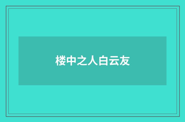 楼中之人白云友