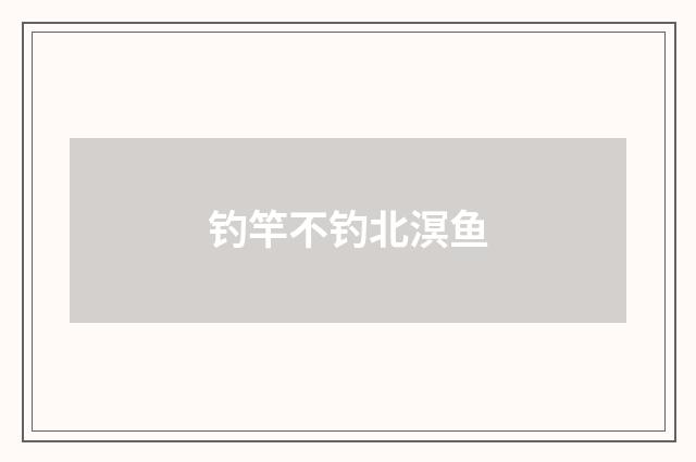 钓竿不钓北溟鱼