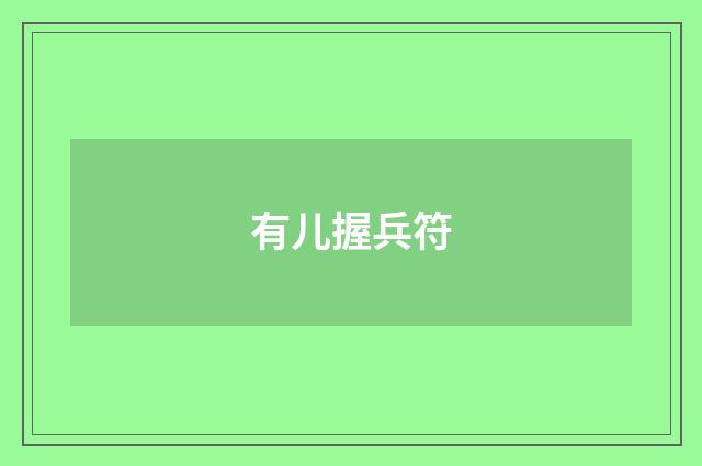 有儿握兵符