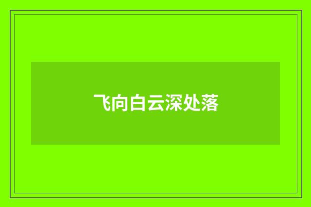 飞向白云深处落