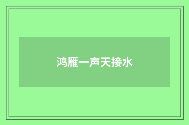 鸿雁一声天接水