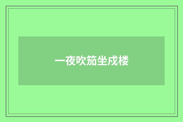 一夜吹笳坐戍楼