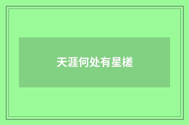 天涯何处有星槎