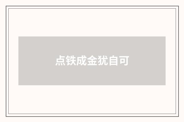 点铁成金犹自可