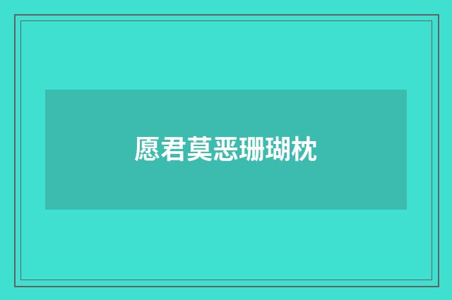愿君莫恶珊瑚枕