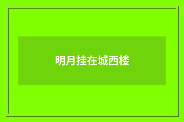 明月挂在城西楼