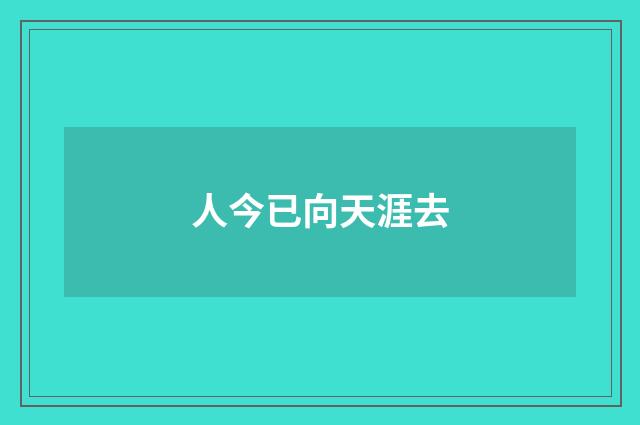 人今已向天涯去
