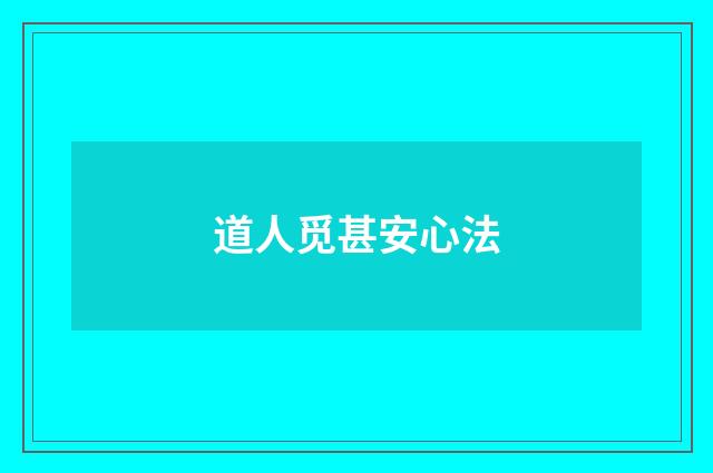 道人觅甚安心法