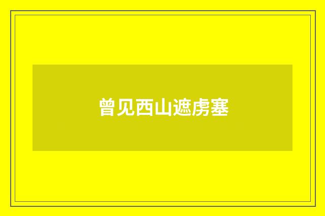 曾见西山遮虏塞