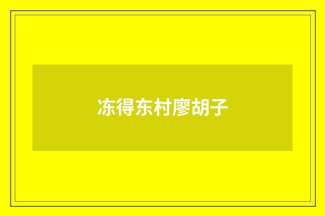 冻得东村廖胡子