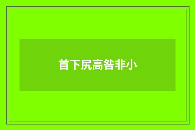 首下尻高咎非小