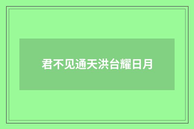 君不见通天洪台耀日月