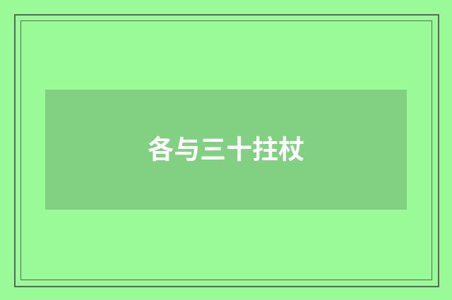 各与三十拄杖