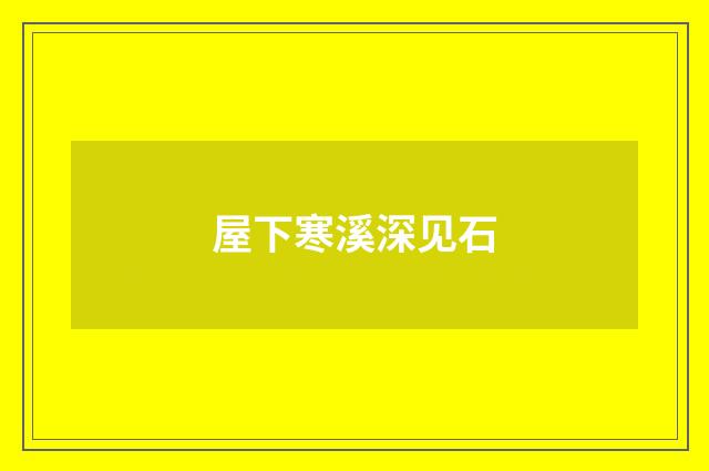 屋下寒溪深见石