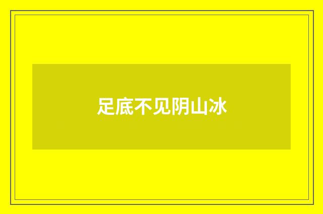 足底不见阴山冰
