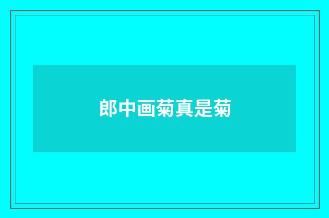 郎中画菊真是菊