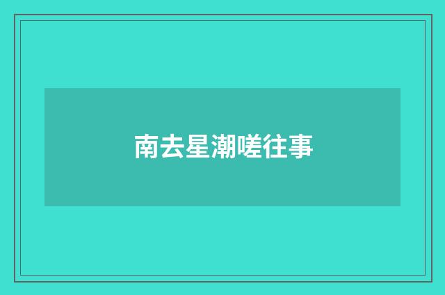 南去星潮嗟往事