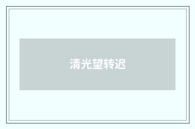 清光望转迟