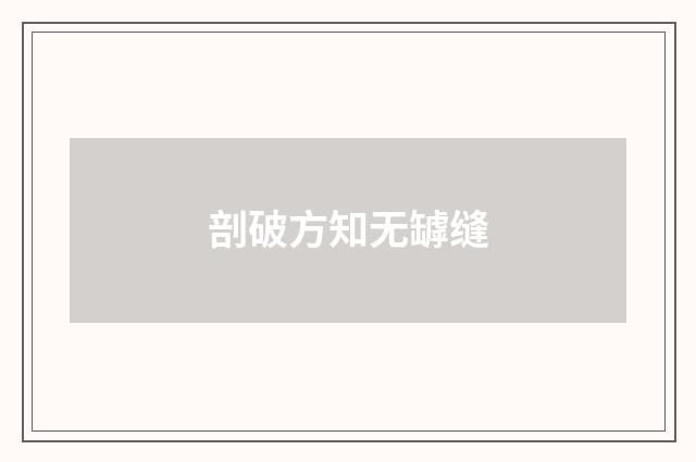 剖破方知无罅缝