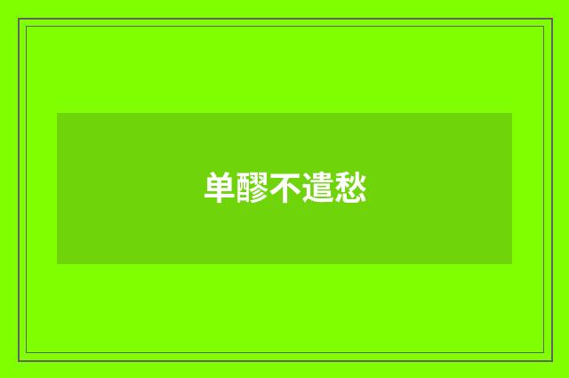 单醪不遣愁